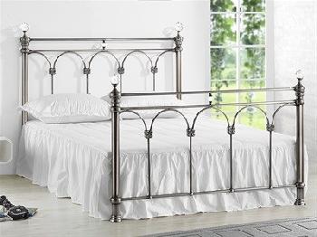 Birlea Shanghai Nickel 4' 6 Double Nickel Slatted Bedstead Metal Bed