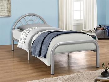 Birlea Solo 3' Single Silver Slatted Bedstead Metal Bed