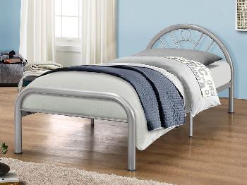 Birlea Solo Single Silver Metal Bed Frame