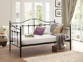 Birlea Torino Daybed 3' Single Cream Slatted Bedstead Metal Bed