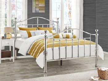 Birlea Victoria 4' 6 Double Chrome Slatted Bedstead Metal Bed