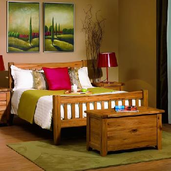 Bordeaux Rustic Oak Bedstead - Double