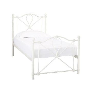 Bronte White Metal Bed Frame - Single