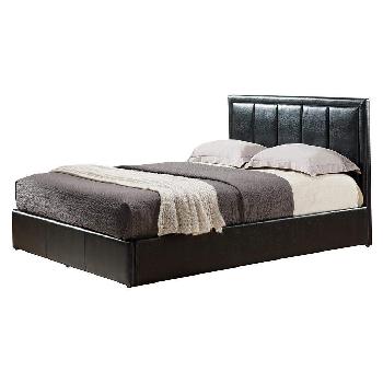 Cadbury Leather Ottoman Bed Frame Double Black