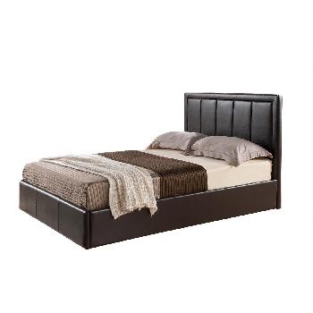 Cadbury Leather Ottoman Bed Frame Double Brown