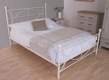 Cadiz Ivory Metal Bed Frame - 4'6 Double