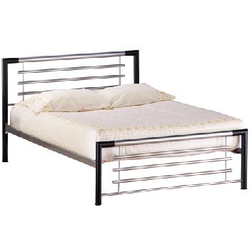 Cairo Chrome and Black Bed Frame - Small Double