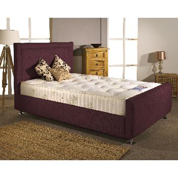 Calverton Divan Bed and Mattress Set Aubergine Chenille Fabric Double 4ft 6