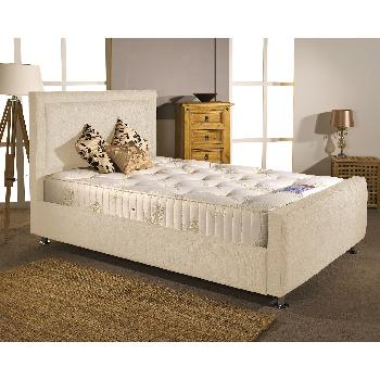 Calverton Divan Bed and Mattress Set Cream Chenille Fabric King Size 5ft