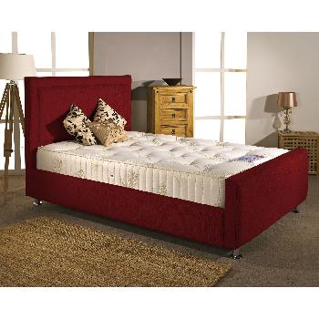 Calverton Divan Bed and Mattress Set Raspberry Chenille Fabric King Size 5ft