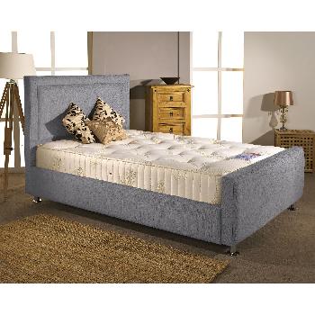 Calverton Divan Bed and Mattress Set Silver Chenille Fabric King Size 5ft