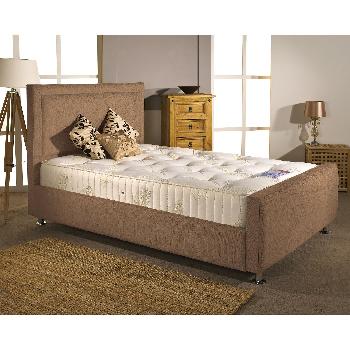 Calverton Divan Bed Frame Mink Chenille Fabric Double 4ft 6