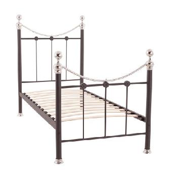 Cambridge Black and Chrome Metal Bed Single