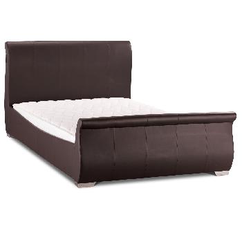 Camilla PU Leather Bed Frame Double Brown