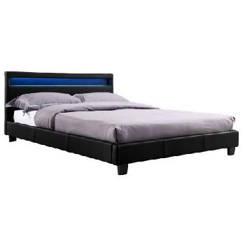 Canis Black LED Faux Leather Bed Frame Canis Black LED Double Faux Leather Bed Frame