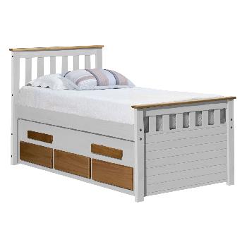 Captains bergamo short guest bed - Single - White and Antique