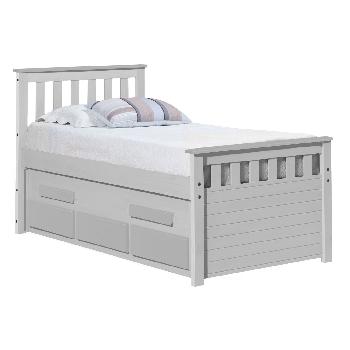 Captains bergamo short guest bed - Single - White and White