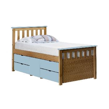 Captains ferrara storage bed - Single - Antique and Baby Blue