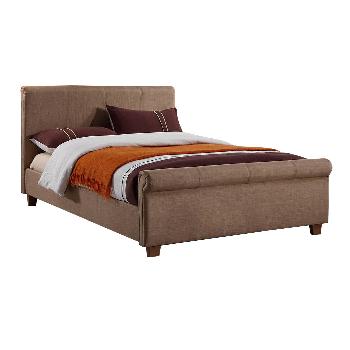 Caramel Fabric Bed - Mink - Double