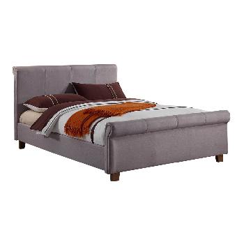Caramel Fabric Bed - Silver Grey - Double