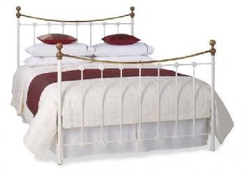 Carrick Satin White Metal Bed Frame - 4'6 Double