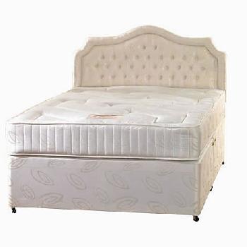 Chardonnay Damask Bonnell Divan Set Double 2 Drawers at Foot