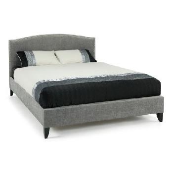 Charlotte Double Fabric Bed Steel Ebony Feet