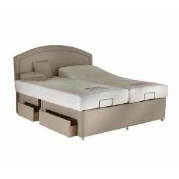 Charlotte Memory Adjustable Bed Set in Beige Charlotte King 4 Drawer Bolt On Massage With Heavy Duty