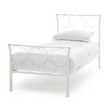 Chloe Ivory Gloss Metal Bed Frame Single