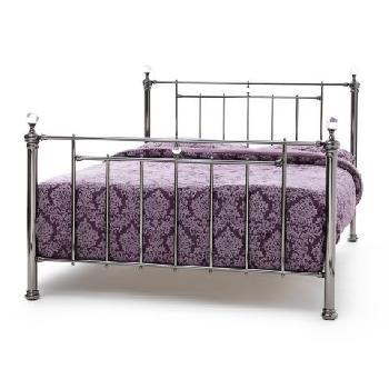 Clara Metal Black Nickel Bedstead Double