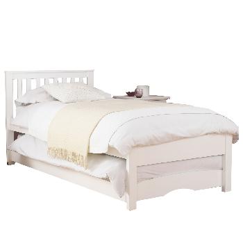 Clifton White Guest Bed with Trundle and Mattresses