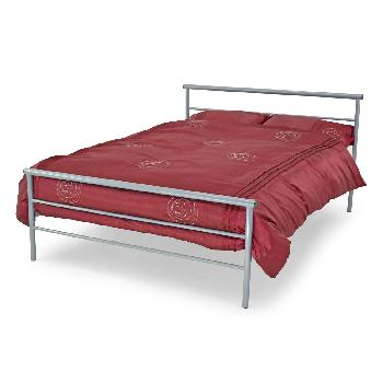 Contract Mesh Silver Metal Bed Frame - Double