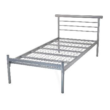 Contract Mesh Silver Metal Bed Frame - Single