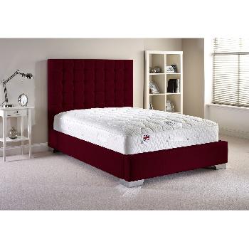 Coppella Fabric Divan Bed and Mattress Set Aubergine Chenille Fabric Double 4ft 6