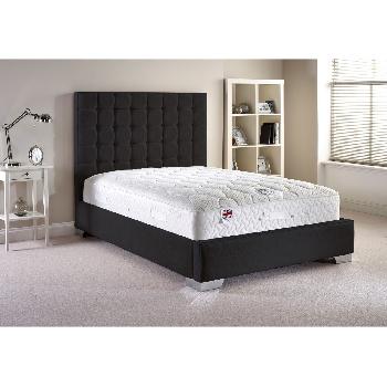 Coppella Fabric Divan Bed and Mattress Set Charcoal Chenille Fabric King Size 5ft