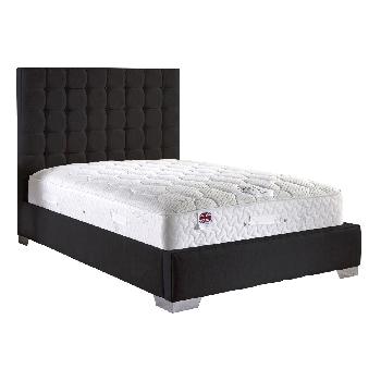 Coppella Fabric Divan Bed and Mattress Set Charcoal Chenille Fabric Single 3ft