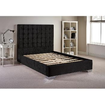 Coppella Velvet Divan Bed Frame Black Velvet Fabric Small Single 2ft 6