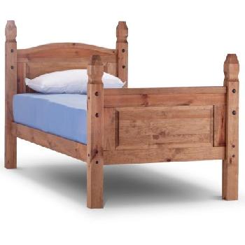 Corona Mexican Bed Frame with Mattress and Bedding Bale Single