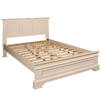 Country Cream Double Bed Frame, Cream Wooden Bed Frame