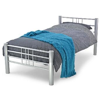 Cuba Metal Bed Frame Small Double Silver