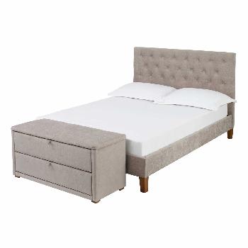 Darcy Chenille Fabric Bed Frame - Double