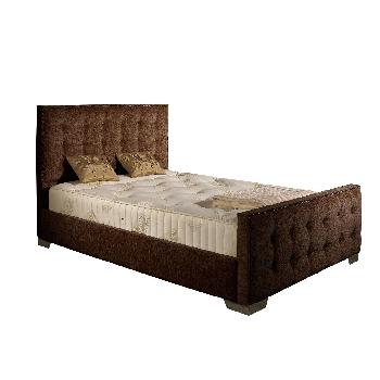 Delaware Fabric Divan Bed Frame Chocolate Chenille Fabric Super King 6ft
