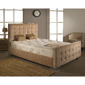 Delaware Fabric Divan Bed Frame Mink Chenille Fabric Double 4ft 6