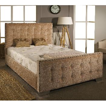 Delaware Fabric Divan Bed Frame Mink Chenille Fabric Small Single 2ft 6