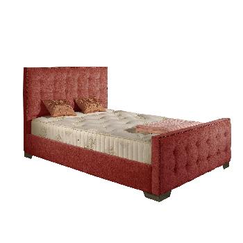 Delaware Fabric Divan Bed Frame Red Chenille Fabric Small Single 2ft 6