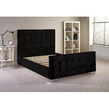 Delaware Velvet Divan Bed Frame Black Velvet Fabric King Size 5ft