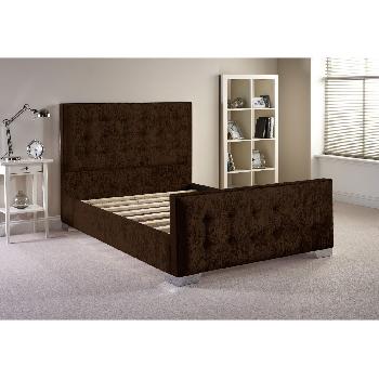 Delaware Velvet Divan Bed Frame Chocolate Velvet Fabric Small Single 2ft 6