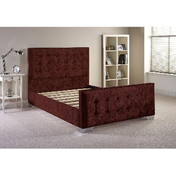 Delaware Velvet Divan Bed Frame Mulberry Velvet Fabric Double 4ft 6