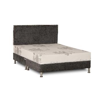 Deluxe Chenille Divan Base - Single - Charcoal