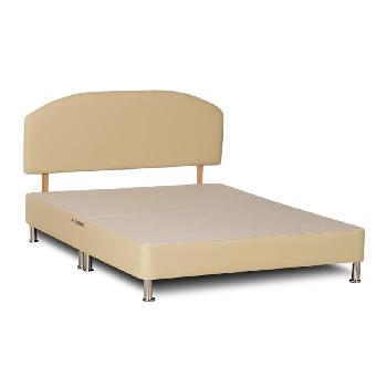 Deluxe Faux Leather Divan Base - King - Cream